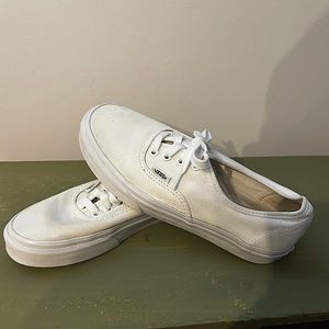 Vans White Authentic.  Worn/Cleaned.  Amazing condition.  Perfect staple piece.